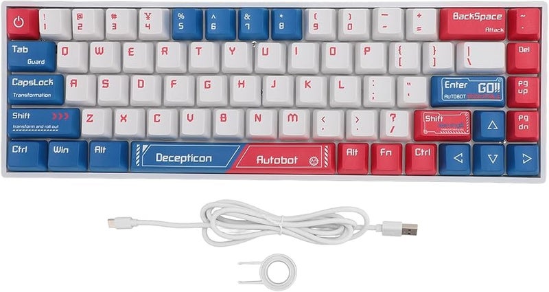 Blue Switch 68 Key 60 Percent Mechanical Keyboard RGB Backlit 3 Mode Wired Bluetooth 24G Hot Swappable 3000mAh Rechargeable Mini Gaming Keyboard - Image 1